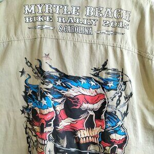 (M128) Biker Wear USA Frayed Sleeveless Myrtle Beach Size  2X